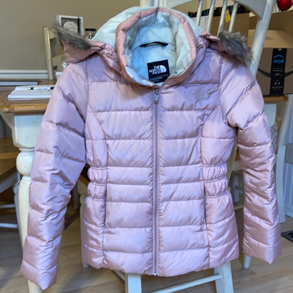 North face winter coat pink